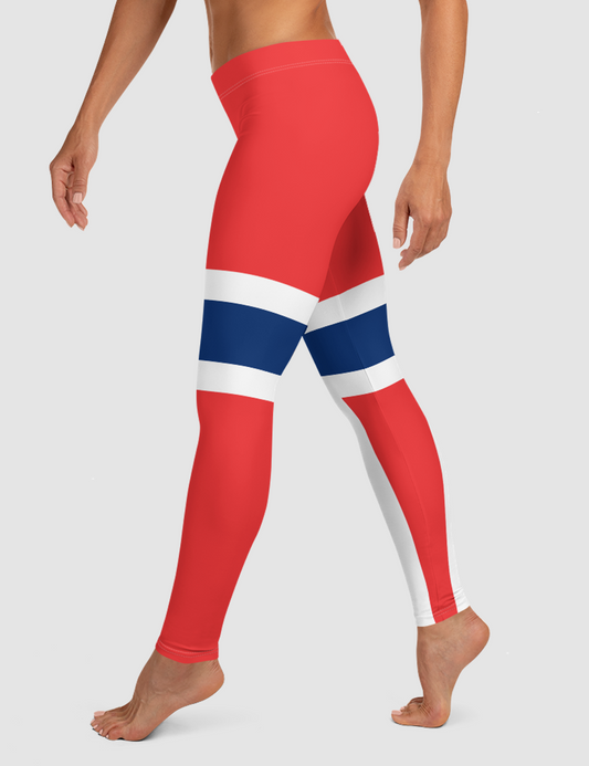 Norwegian Flag | Women's Standard Yoga Leggings OniTakai