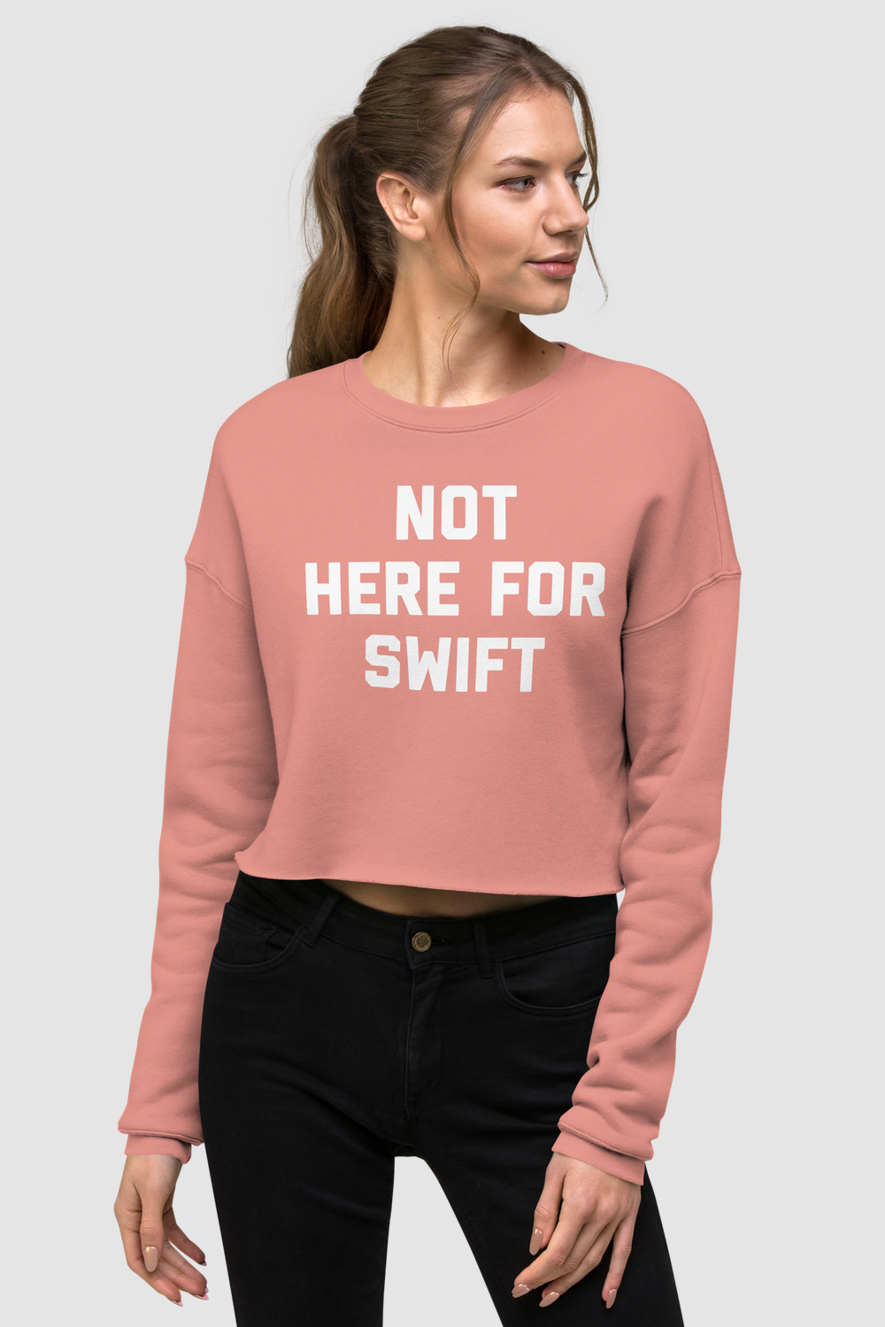 Not Here For Swift Crop Sweatshirt OniTakai