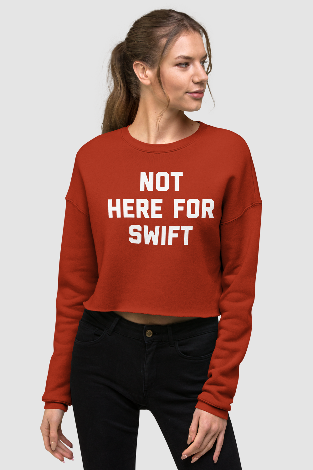 Not Here For Swift Crop Sweatshirt OniTakai