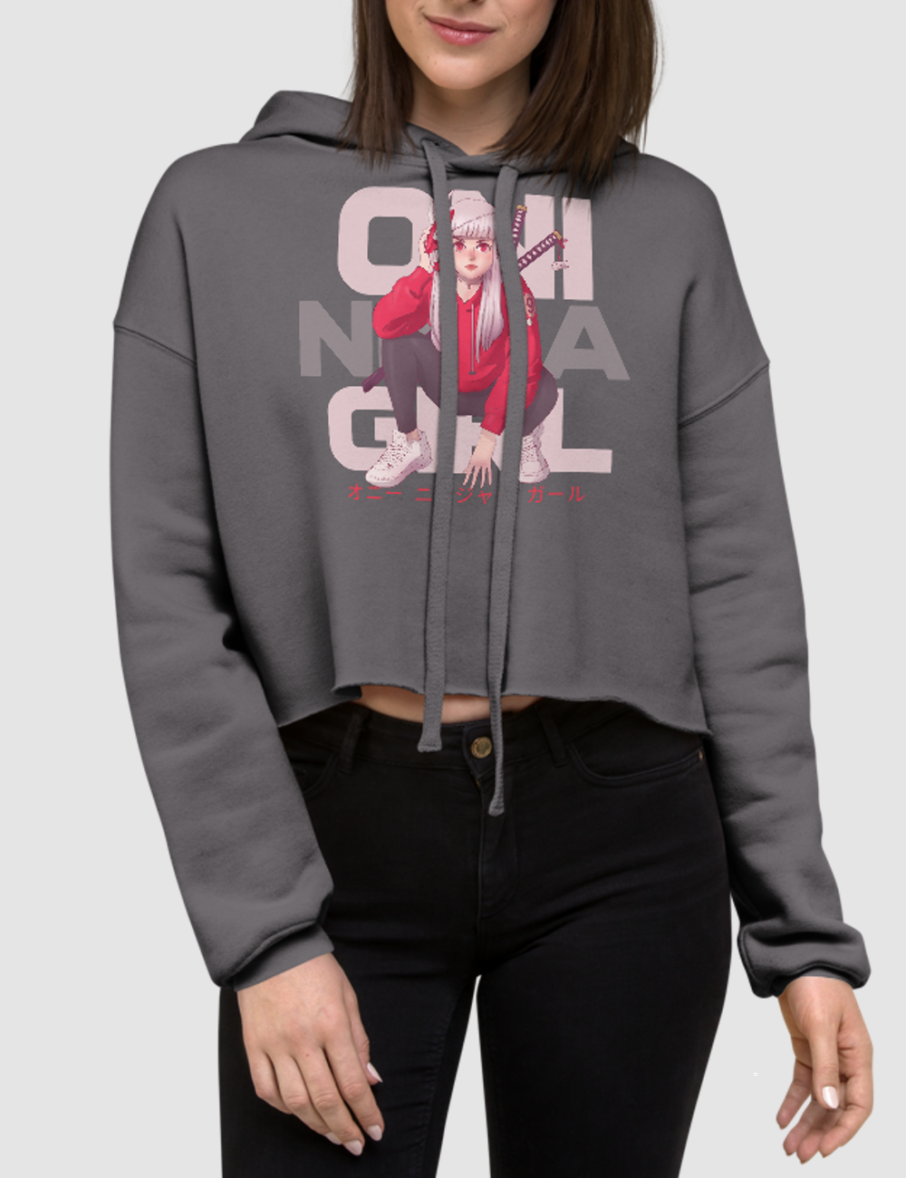 Oni Ninja Girl | Crop Hoodie OniTakai