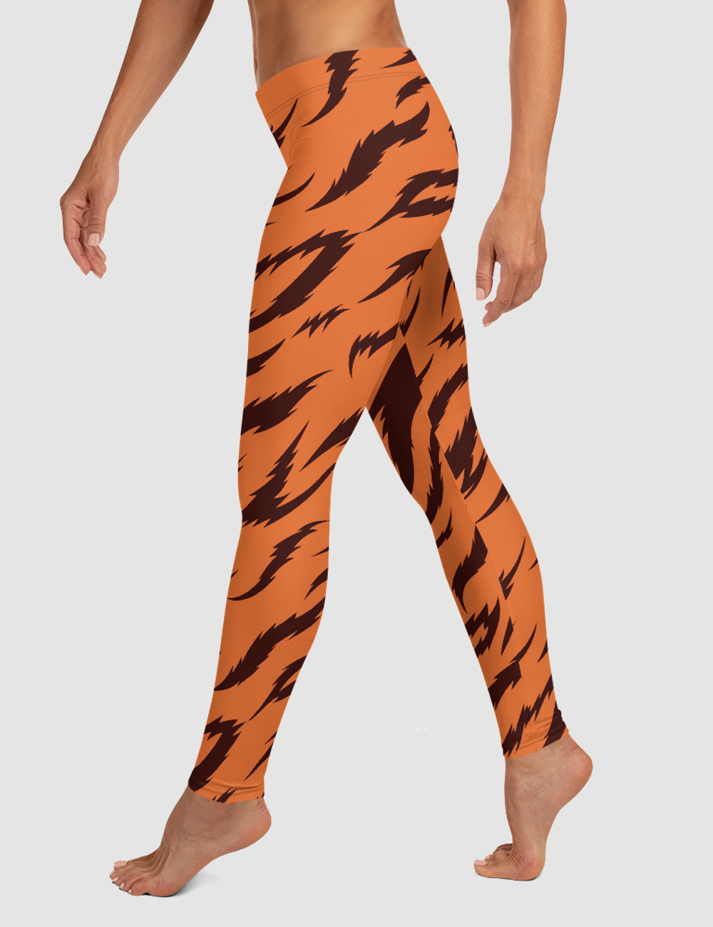 Orange Tiger Stripes | Women's Standard Yoga Leggings OniTakai
