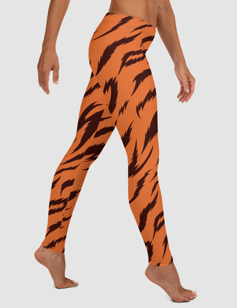 Orange Tiger Stripes | Women's Standard Yoga Leggings OniTakai