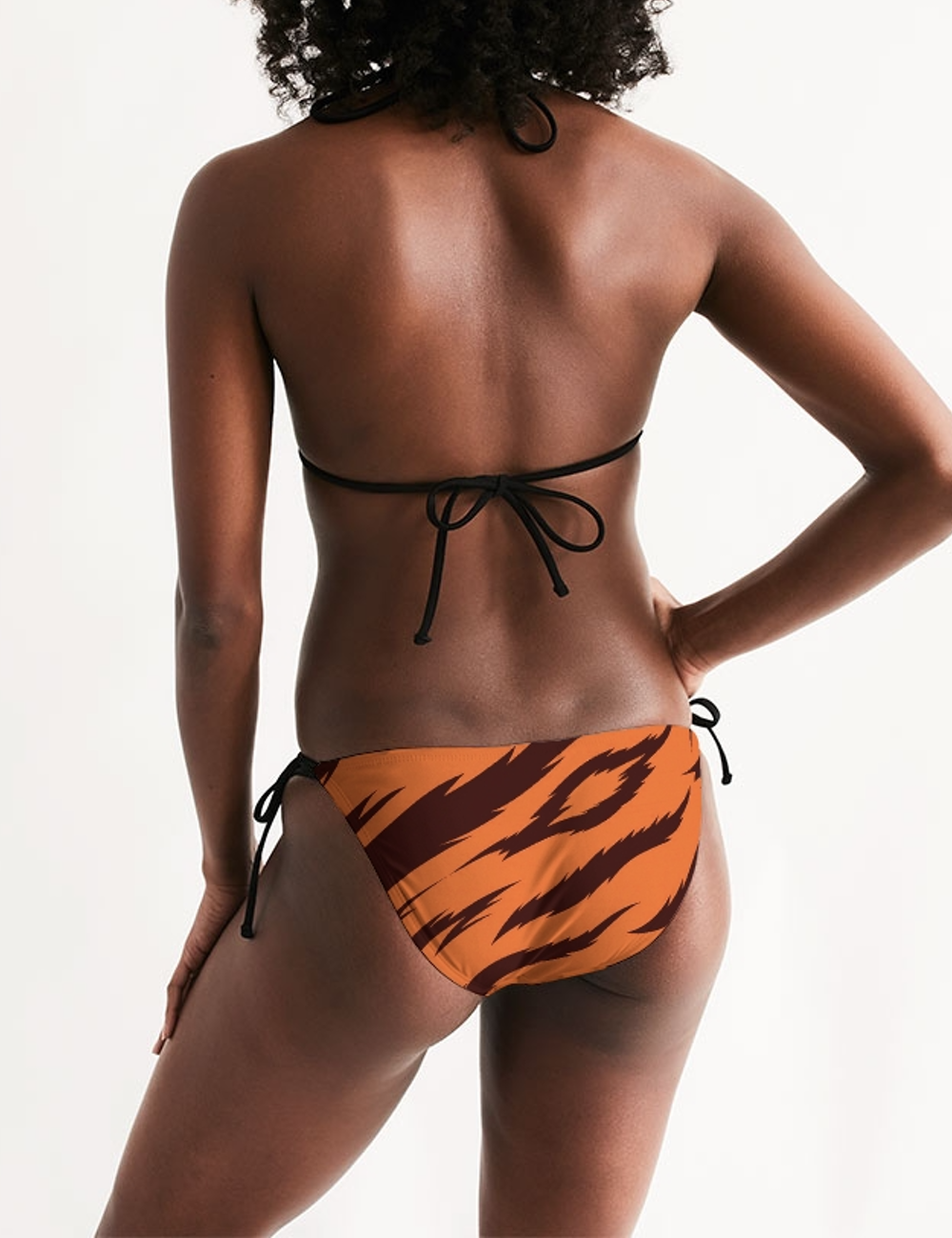 Orange Tiger Stripes | Women's Triangle String Bikini OniTakai
