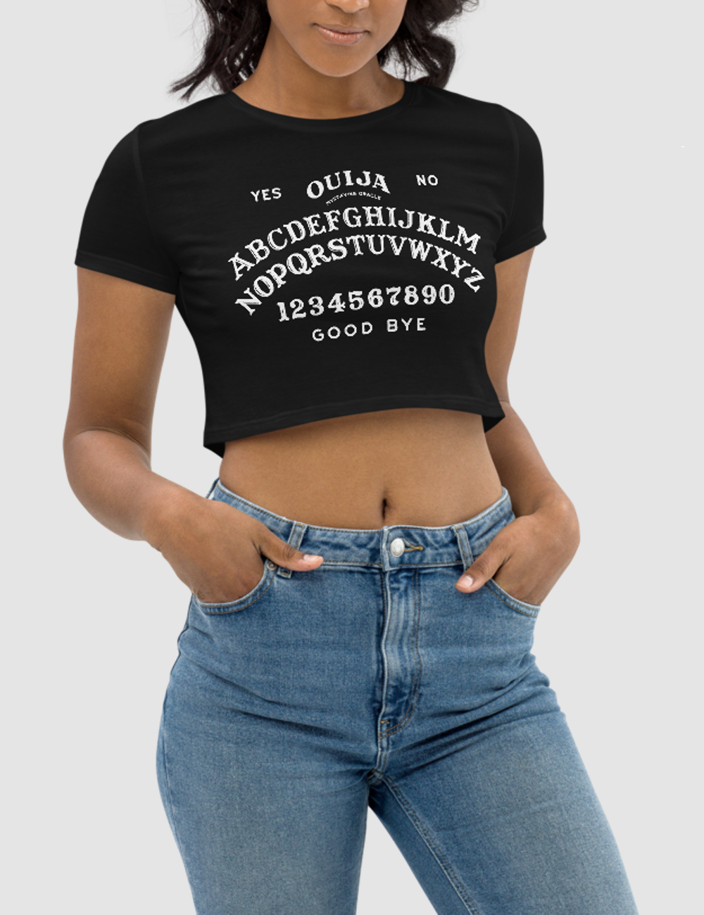 Ouija Board Women's Fitted Crop Top T-Shirt OniTakai