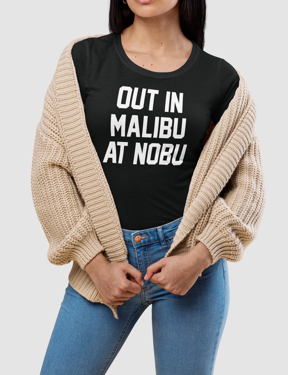 Out In Malibu At Nobu | Women's Fitted T-Shirt OniTakai