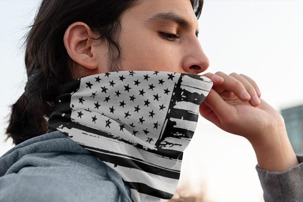 Paint Splattered American Flag | Neck Gaiter Face Mask OniTakai