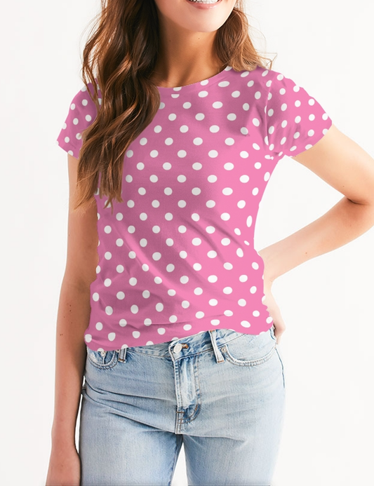 Passion Pink Polka Dot Women's T-Shirt OniTakai