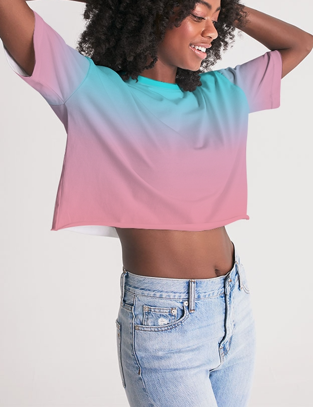 Pastel Ombre | Women's Oversized Crop Top T-Shirt OniTakai