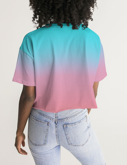 Pastel Ombre | Women's Oversized Crop Top T-Shirt OniTakai