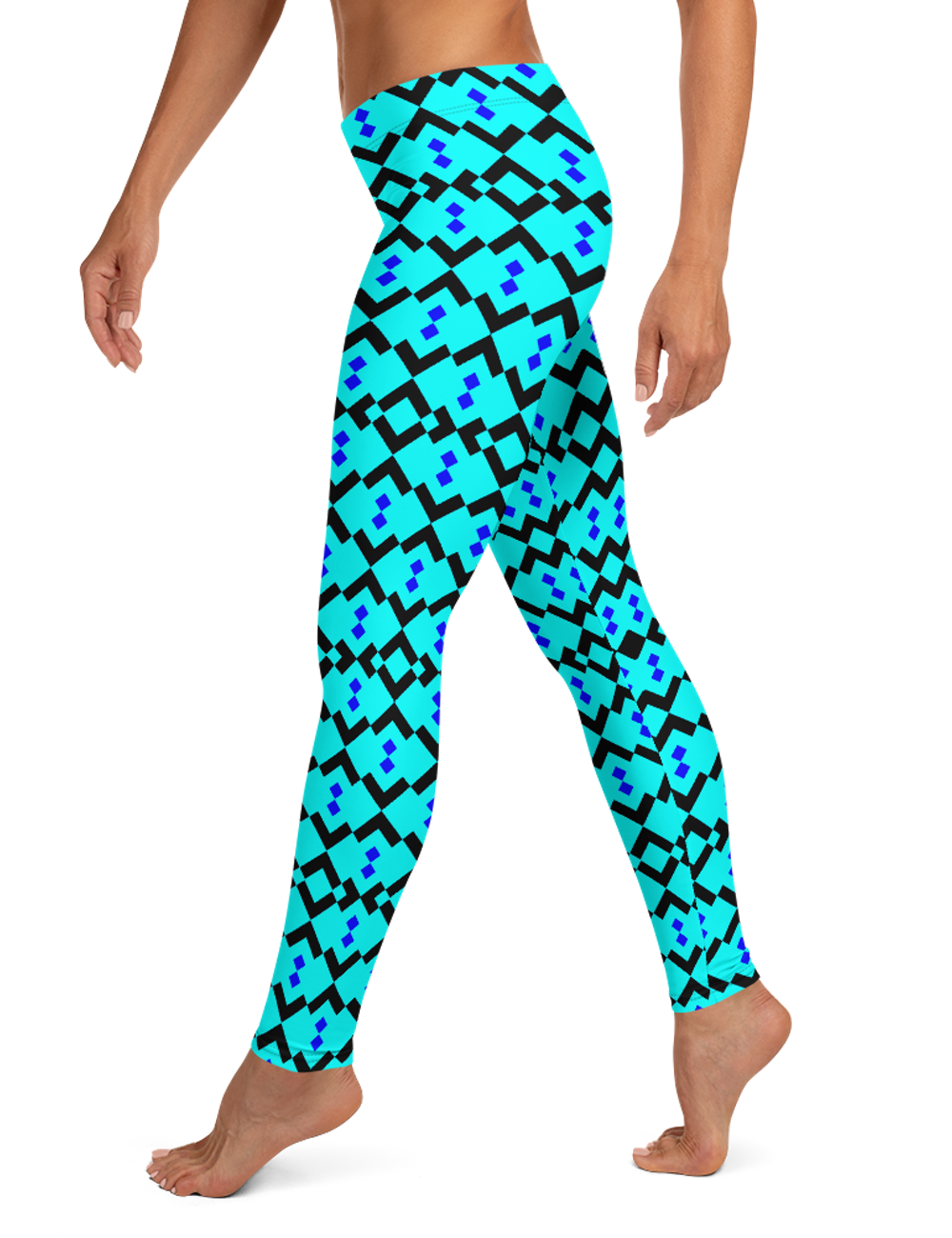 Patterned Neon Print Low Waist Yoga Leggings OniTakai