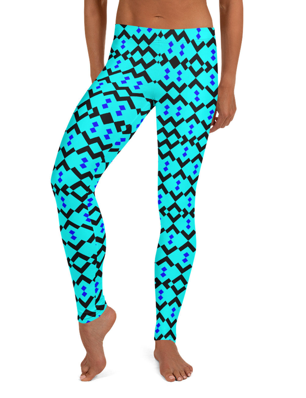 Patterned Neon Print Low Waist Yoga Leggings OniTakai