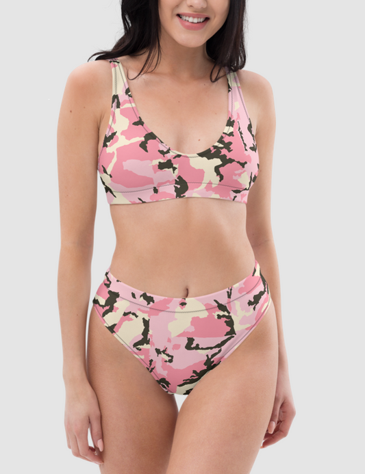 Pink Camo | Women's Essential High-Waisted Bikini OniTakai