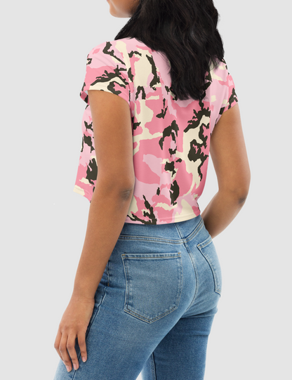 Pink Camo | Women's Sublimated Crop Top T-Shirt OniTakai