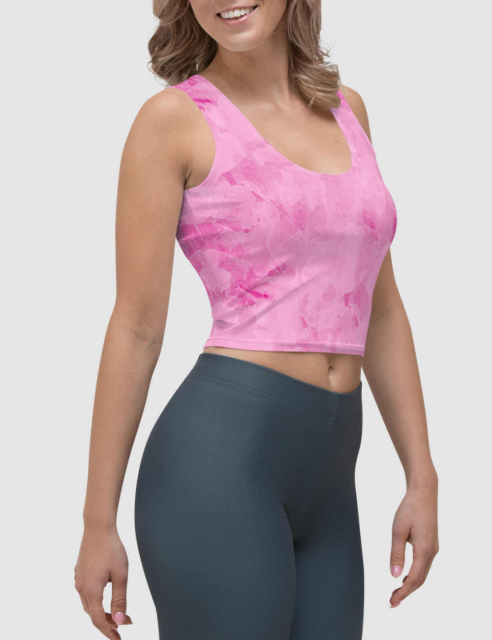 Pink Clouds Watercolor | Women's Sleeveless Fitted Crop Top OniTakai