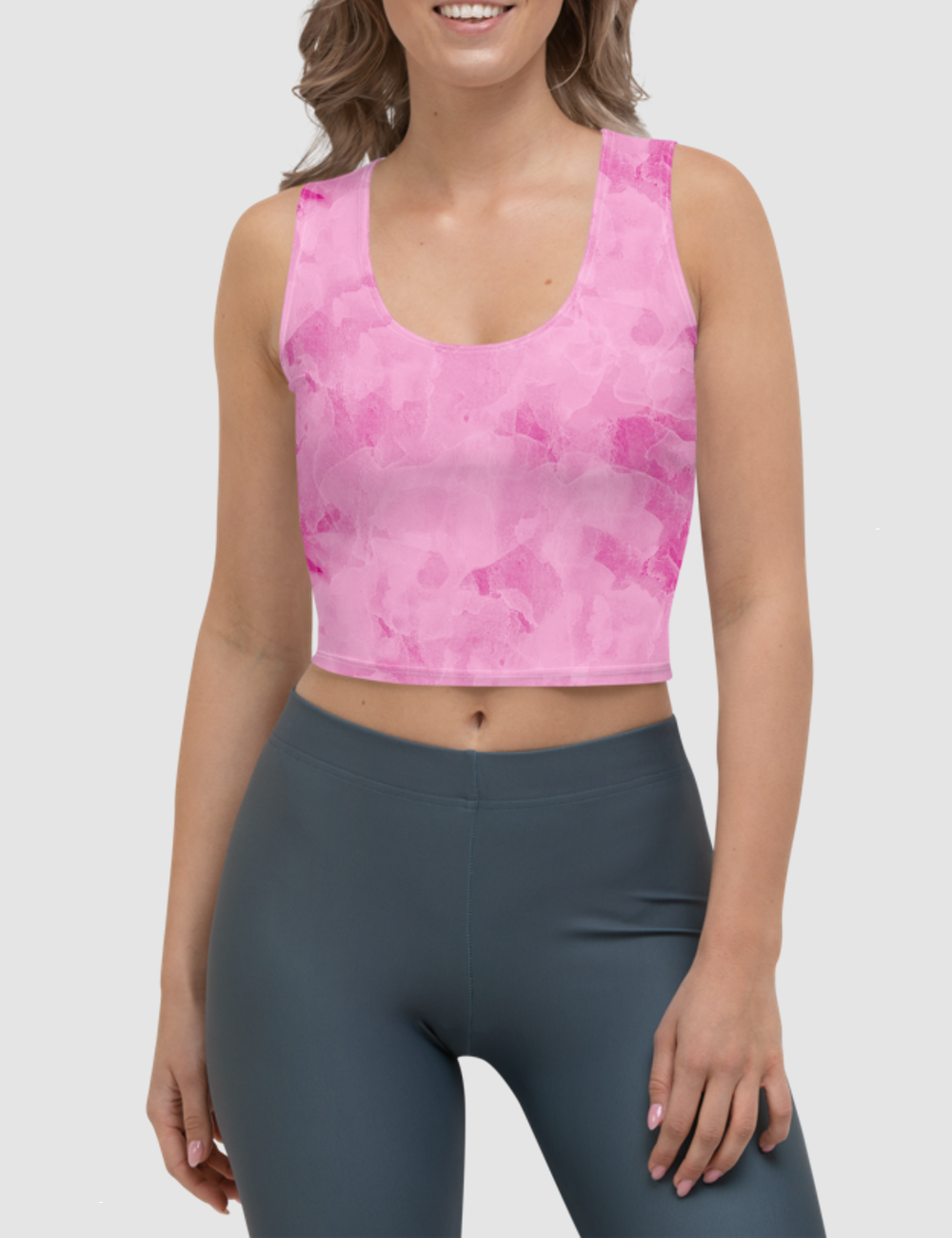 Pink Clouds Watercolor | Women's Sleeveless Fitted Crop Top OniTakai