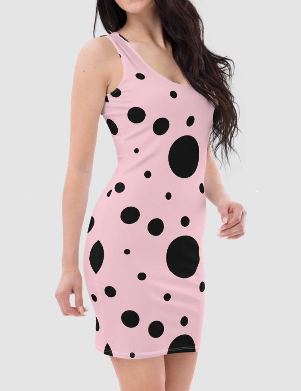 Pink Ladybug | Women's Sleeveless Fitted Sublimated Dress OniTakai