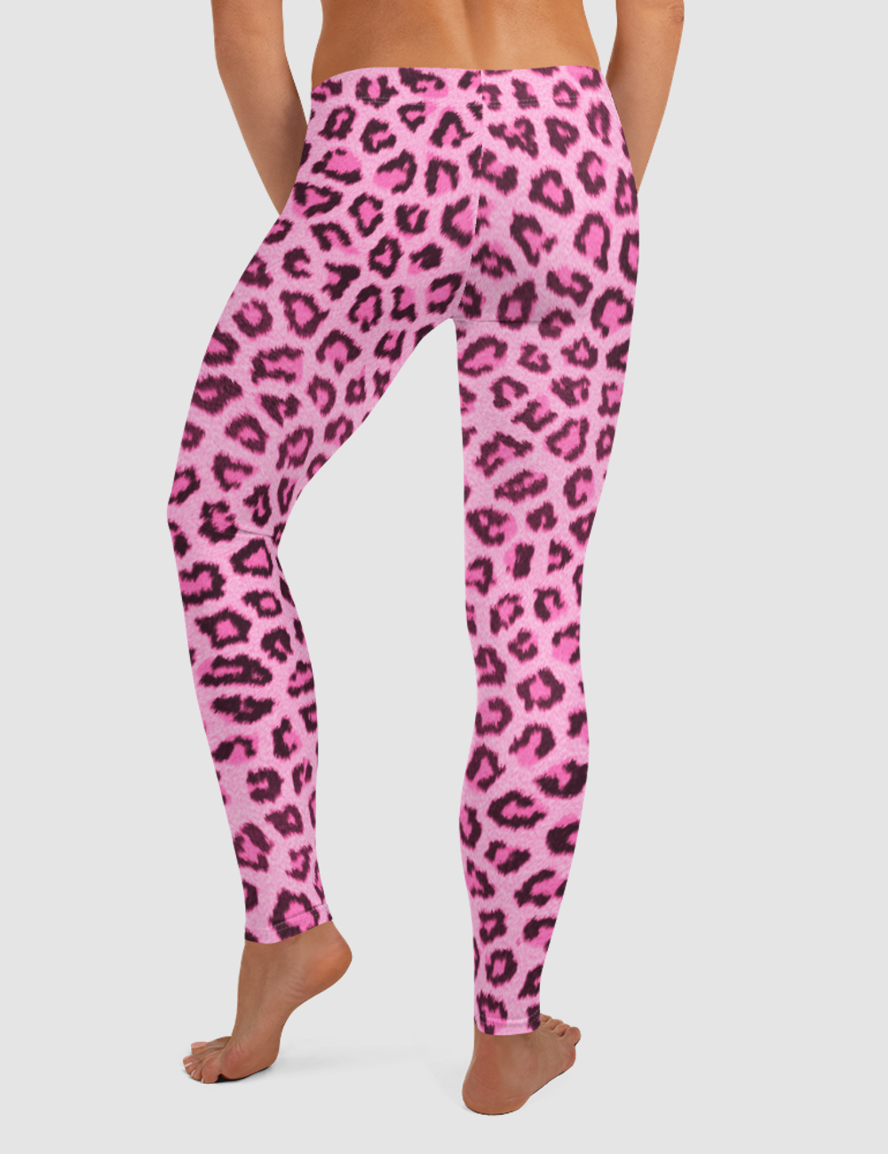 Pink Leopard Print | Women's Standard Yoga Leggings OniTakai