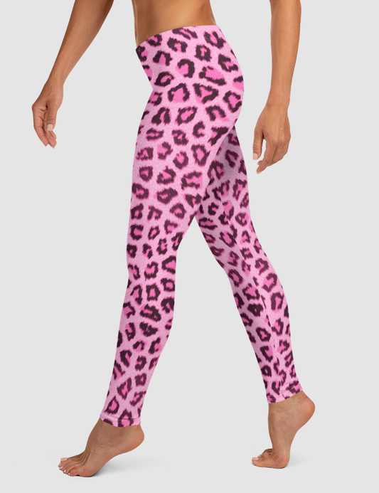 Pink Leopard Print | Women's Standard Yoga Leggings OniTakai