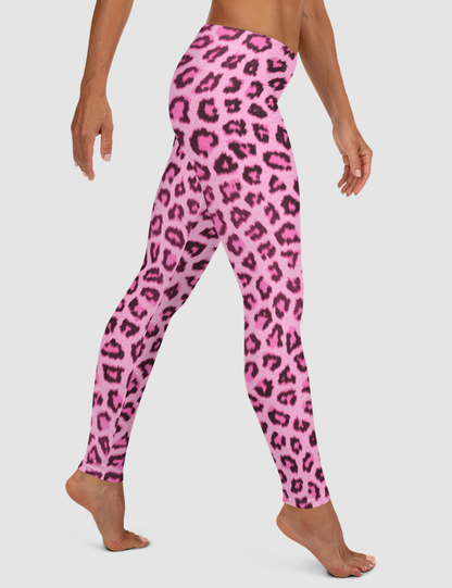 Pink Leopard Print | Women's Standard Yoga Leggings OniTakai
