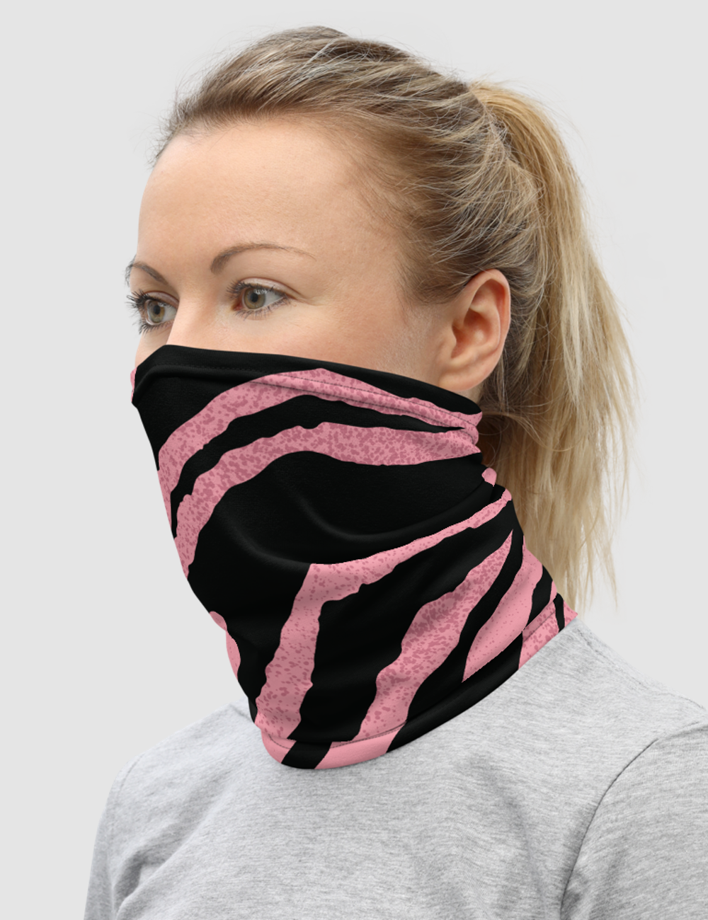 Pink Tiger Stripes | Neck Gaiter Face Mask OniTakai