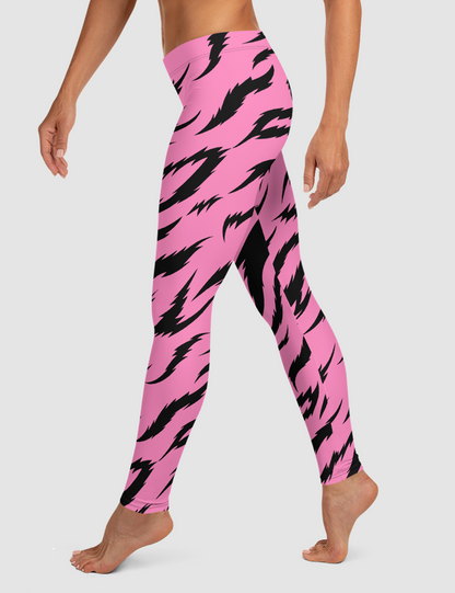 Pink Tiger Stripes | Women's Standard Yoga Leggings OniTakai
