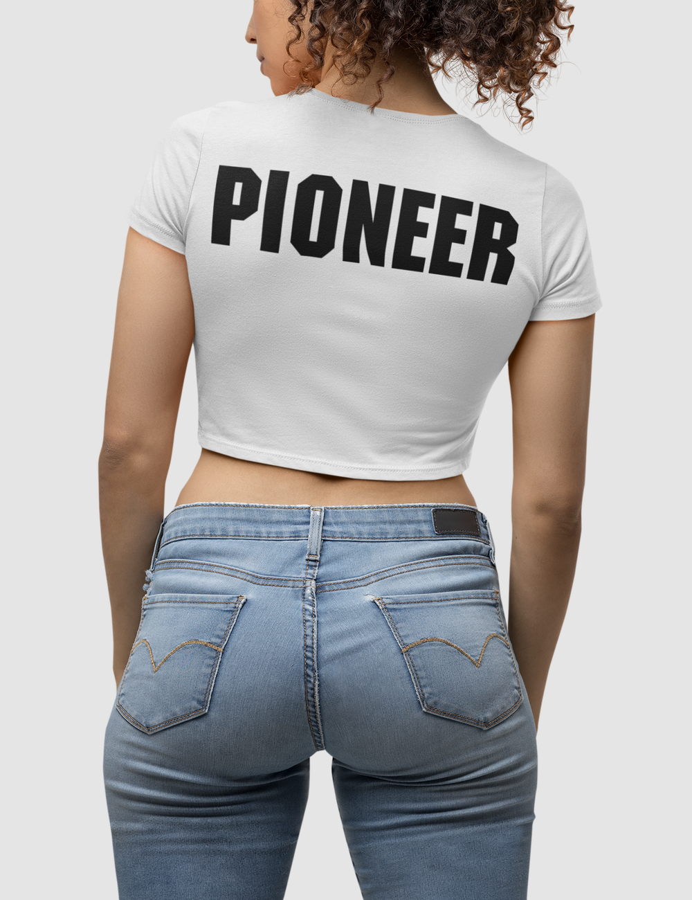 Pioneer Women's Fitted Back Print Crop Top T-Shirt OniTakai