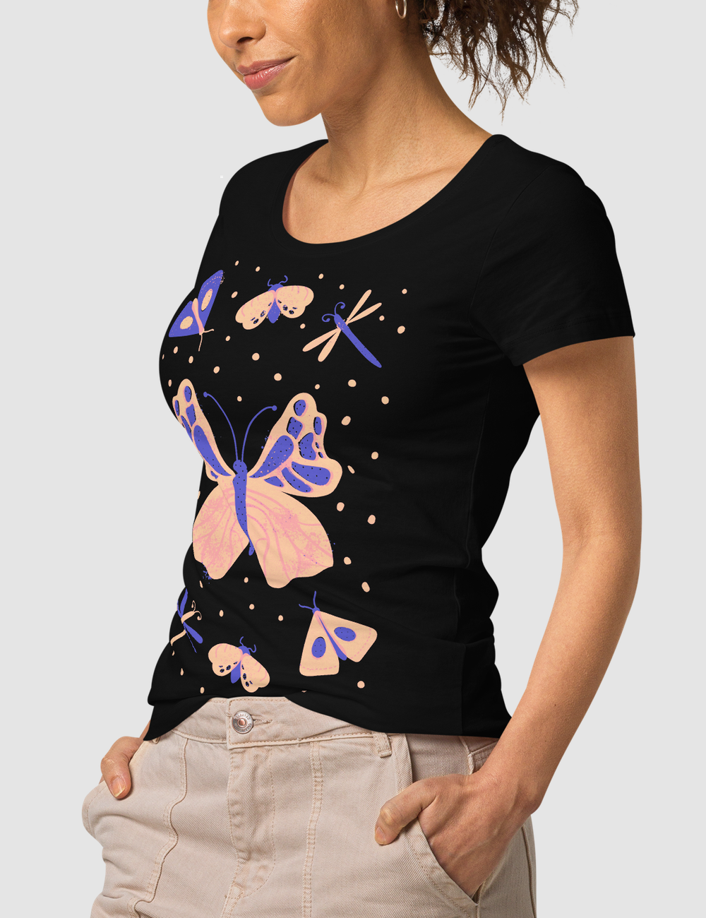 Pretty Little Butterfly | Women's Organic Round Neck T-Shirt OniTakai