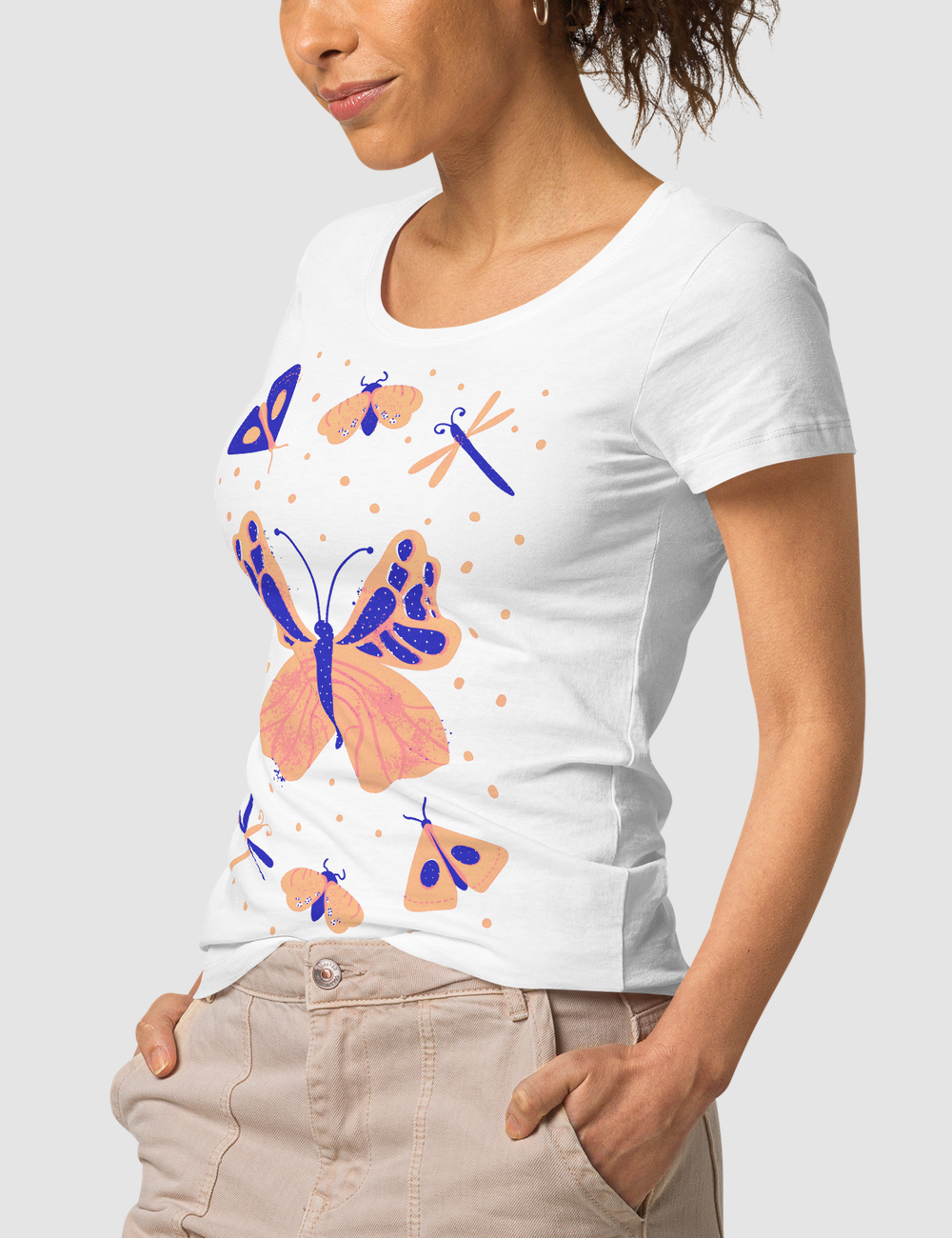 Pretty Little Butterfly | Women's Organic Round Neck T-Shirt OniTakai