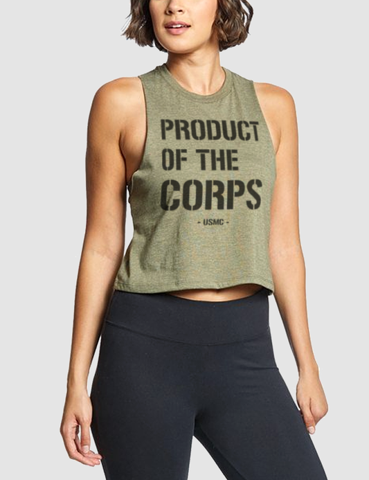 Product Of The Corps  | Women's Sleeveless Racerback Cropped Tank Top OniTakai