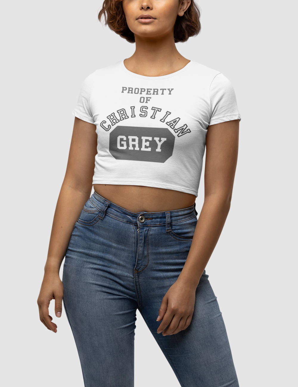 Property Of Christian Grey | Women's Fitted Crop Top T-Shirt OniTakai
