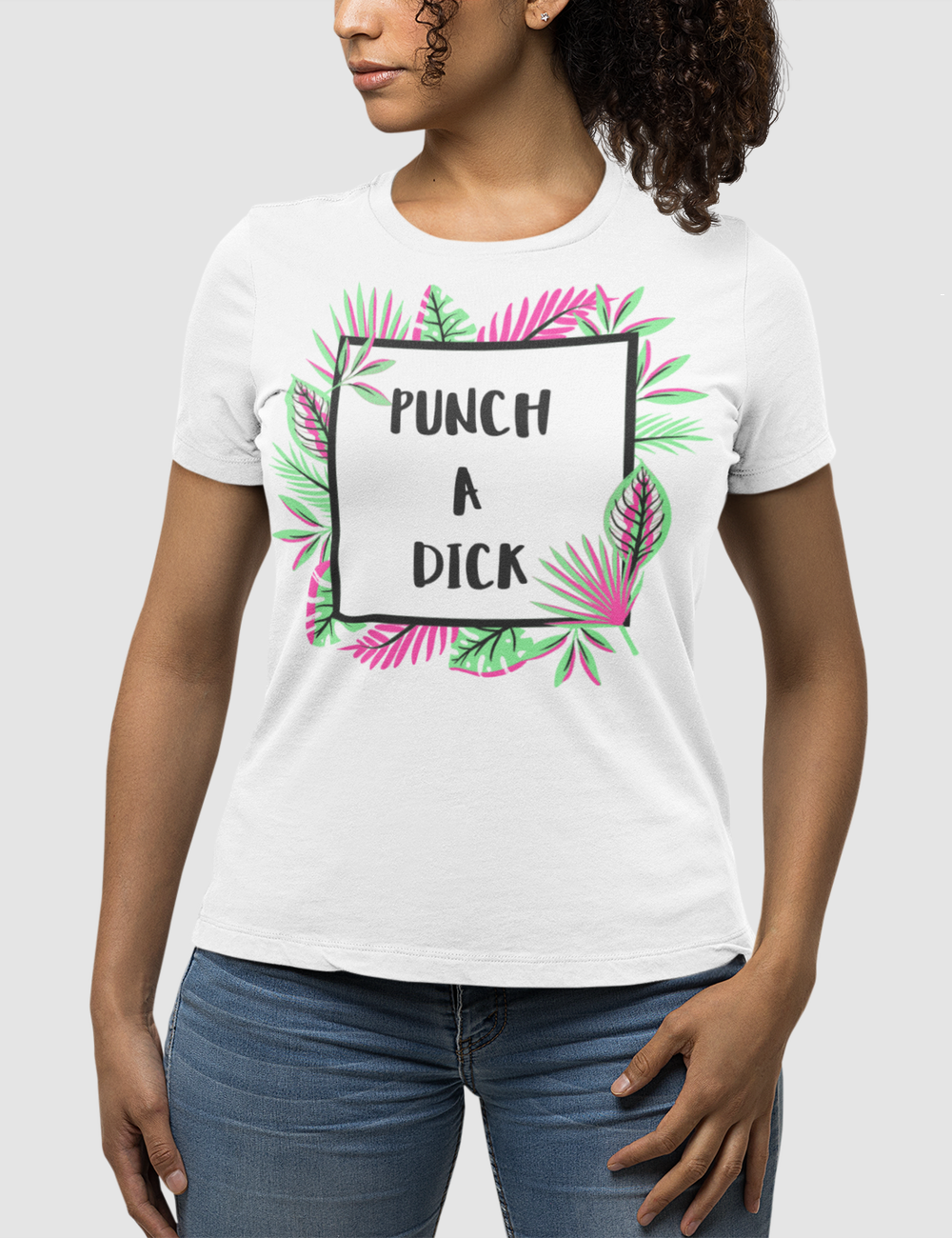 Punch A Dick | Women's Fitted T-Shirt OniTakai