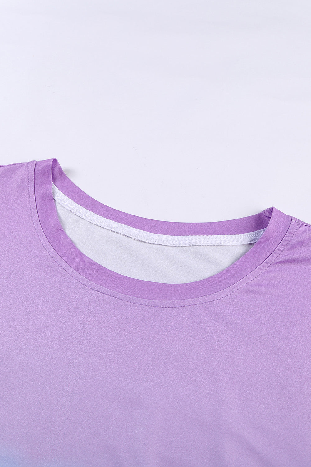 Purple Crew Neck Tie-dye Colorblock Plus Size Tee OniTakai