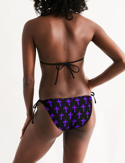 Purple Oni Cross Pattern | Women's Triangle String Bikini OniTakai