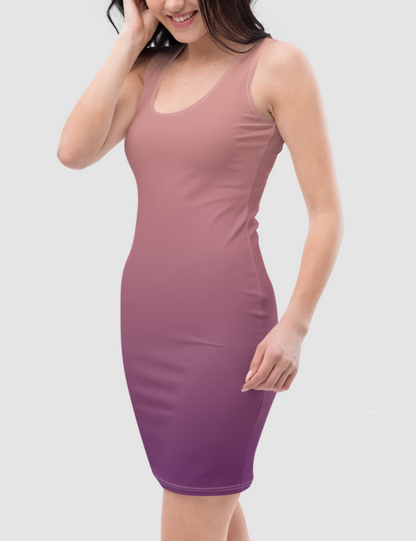 Purple Sunset Women's Sleeveless Fitted Sublimated Dress OniTakai