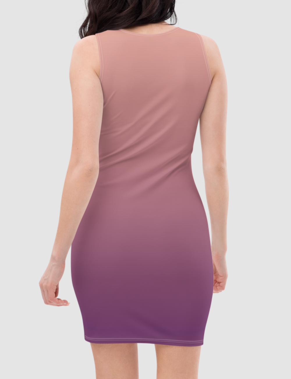 Purple Sunset Women's Sleeveless Fitted Sublimated Dress OniTakai