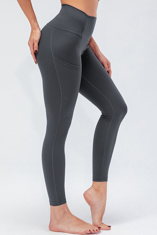 Put 'Em High Breathable Wide Waistband Pocketed Active Leggings OniTakai