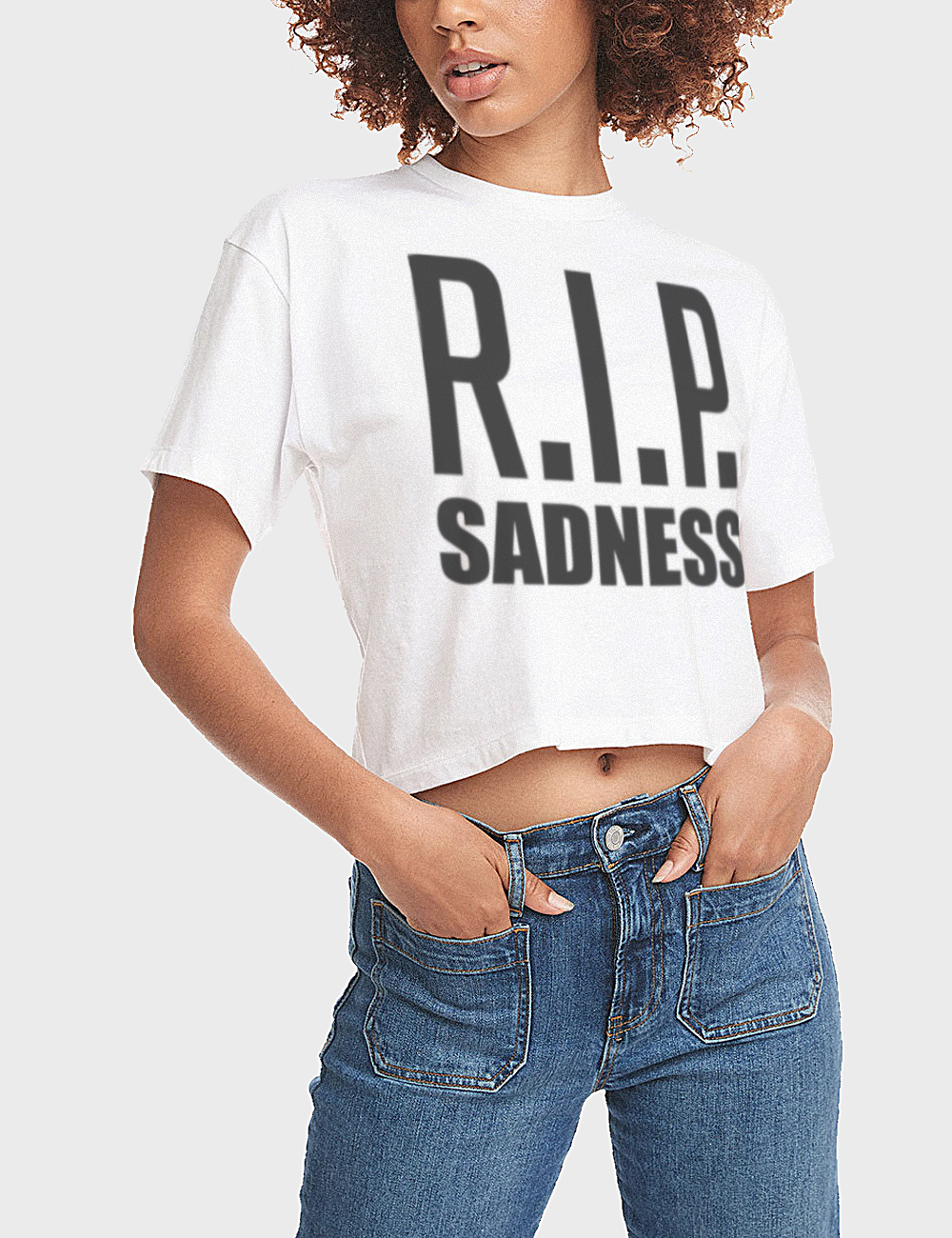 R.I.P. Sadness Women's Relaxed Crop Top T-Shirt OniTakai