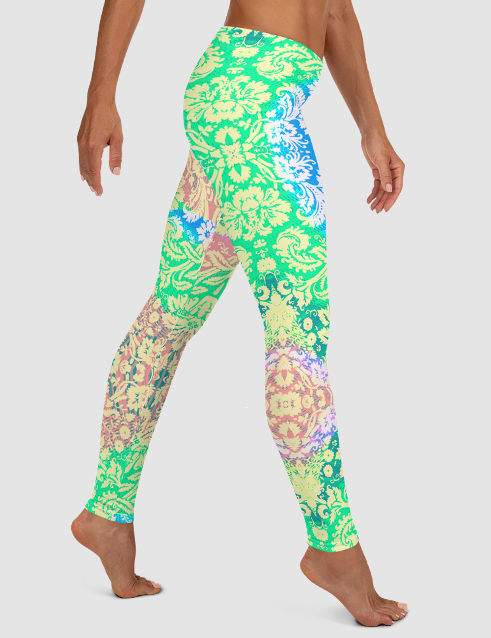 Radically Groovy Floral Print | Women's Standard Yoga Leggings OniTakai