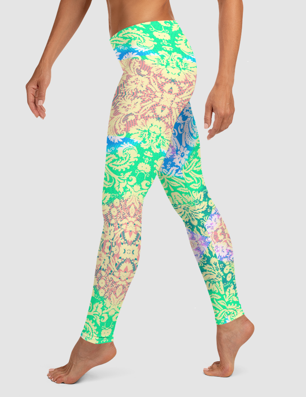 Radically Groovy Floral Print | Women's Standard Yoga Leggings OniTakai