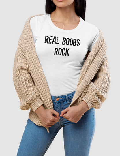 Real Boobs Rock | Women's Fitted T-Shirt OniTakai