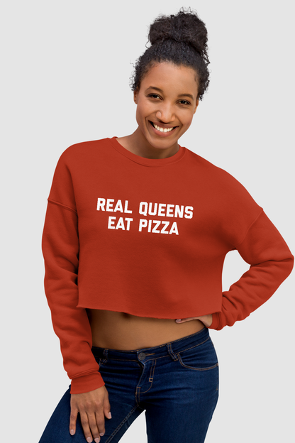 Real Queens Eat Pizza Crop Sweatshirt OniTakai