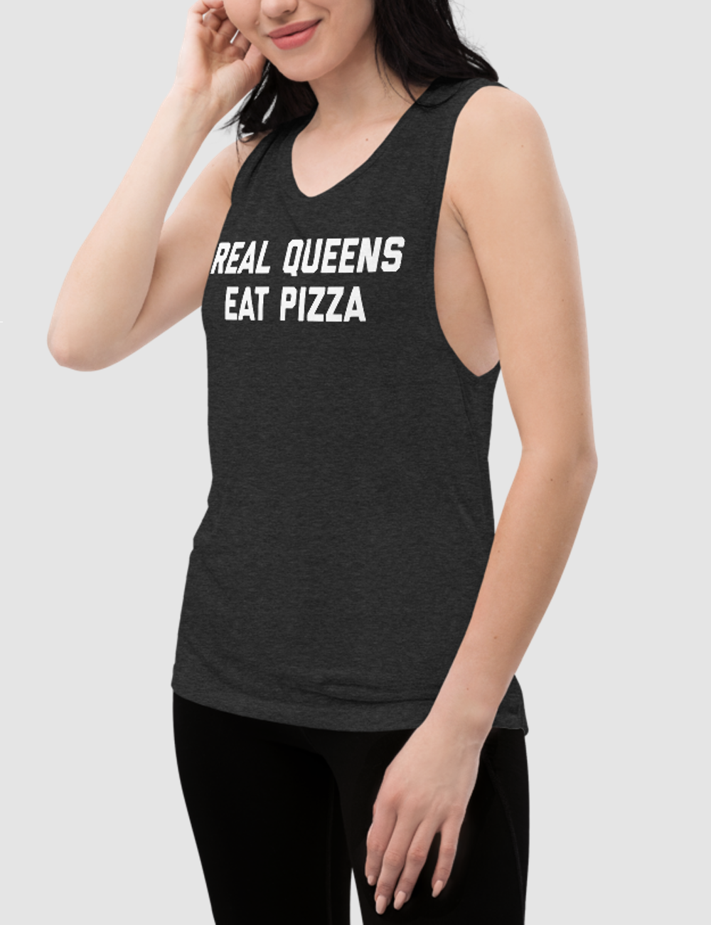 Real Queens Eat Pizza | Women's Muscle Tank Top OniTakai