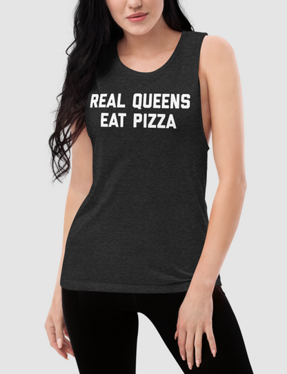 Real Queens Eat Pizza | Women's Muscle Tank Top OniTakai