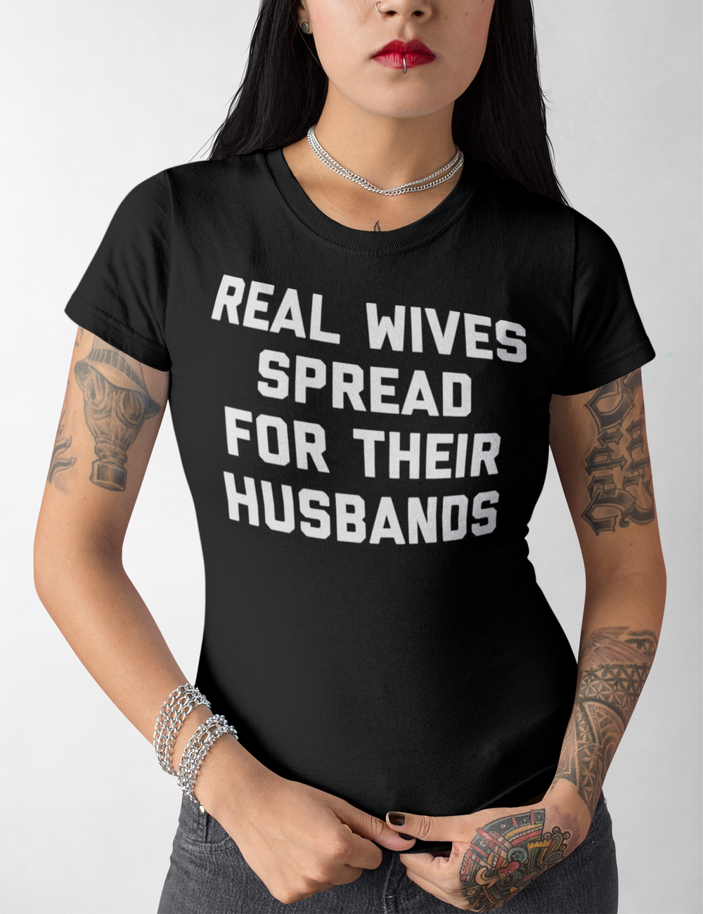 Real Wives Spread For Their Husbands | Women's Cut T-Shirt OniTakai