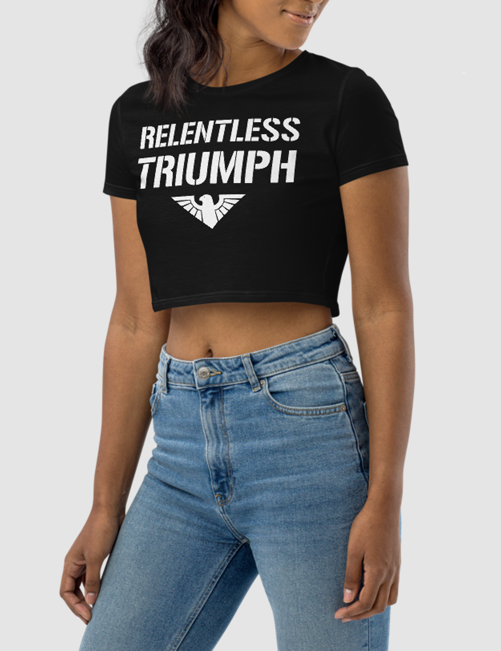 Relentless Triumph | Women's Crop Top T-Shirt OniTakai