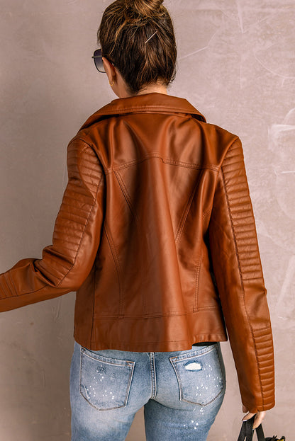 Ribbed Faux Leather Jacket OniTakai
