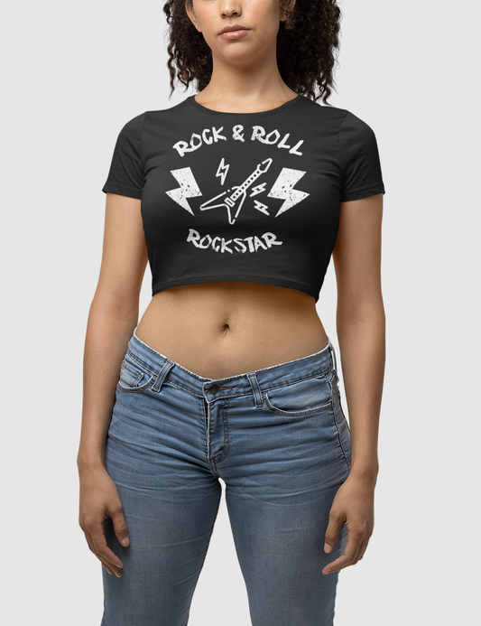 Rock & Roll Rockstar Women's Fitted Crop Top T-Shirt OniTakai