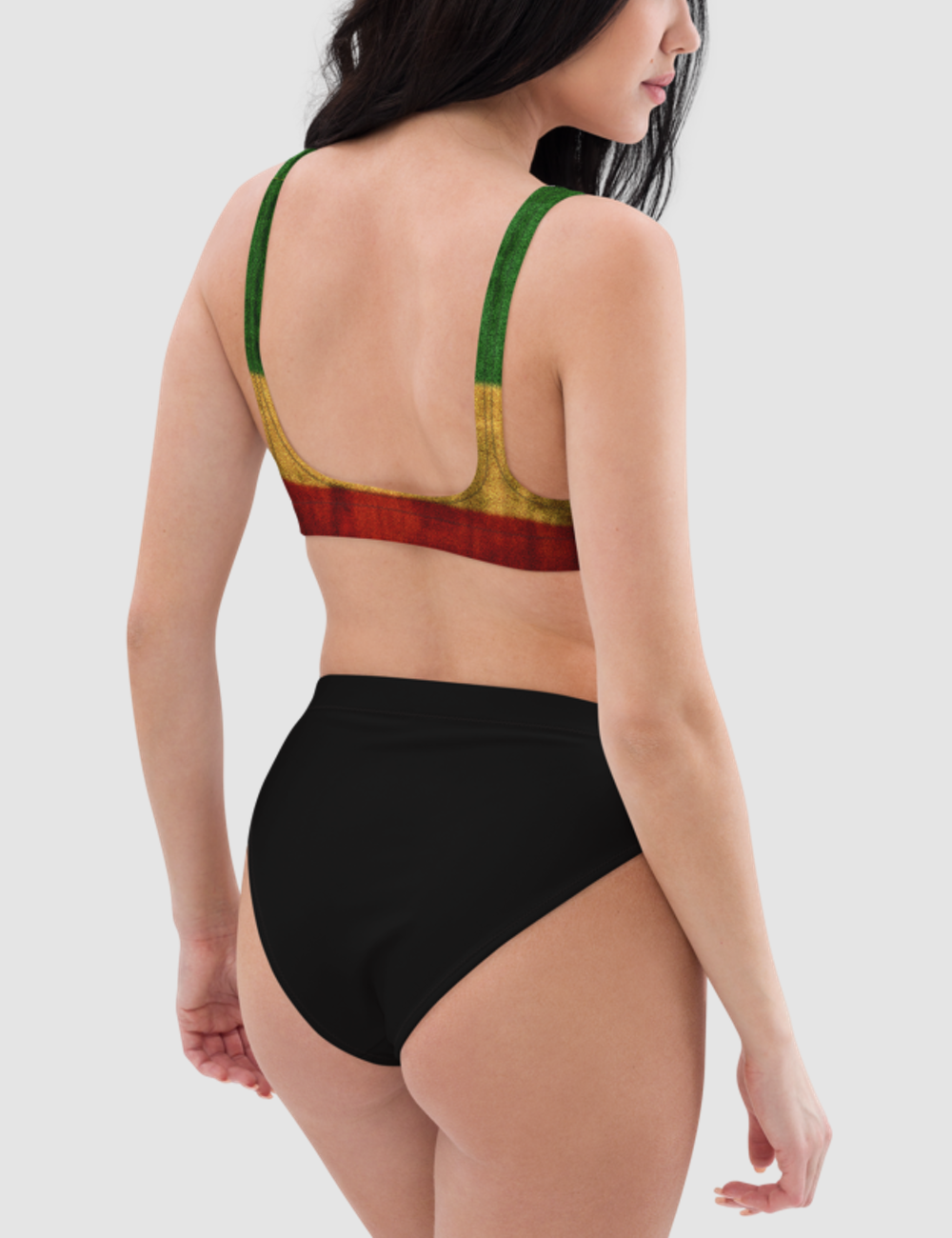 Rustic Rasta Flag | Women's Essential High-Waisted Bikini OniTakai