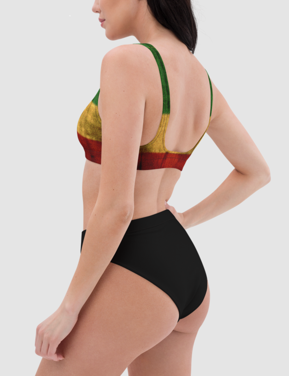 Rustic Rasta Flag | Women's Essential High-Waisted Bikini OniTakai