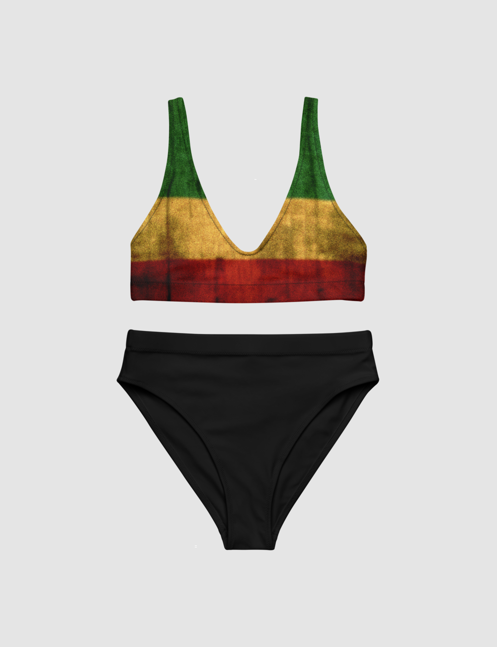 Rustic Rasta Flag | Women's Essential High-Waisted Bikini OniTakai